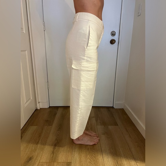 MANGO linen/cotton cargo ankle pants - Picture 2 of 4